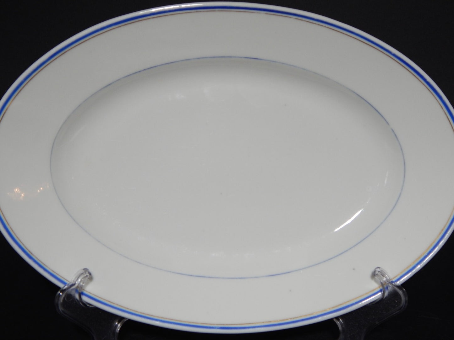 ANTICO VASSOIO PIATTO OVALE IMPERO PORCELLANA GINORI DOCCIA XIX SECOLO 33 x 23