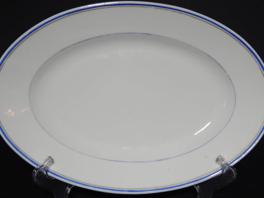 ANTICO VASSOIO PIATTO OVALE IMPERO PORCELLANA GINORI DOCCIA XIX SECOLO 33 x 23