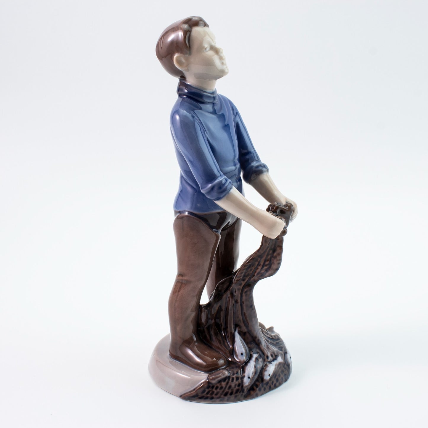 STATUINA PORCELLANA ROYAL COPENHAGEN BING&GRONDAHL "Giovane Pescatore" CM 19x8x8