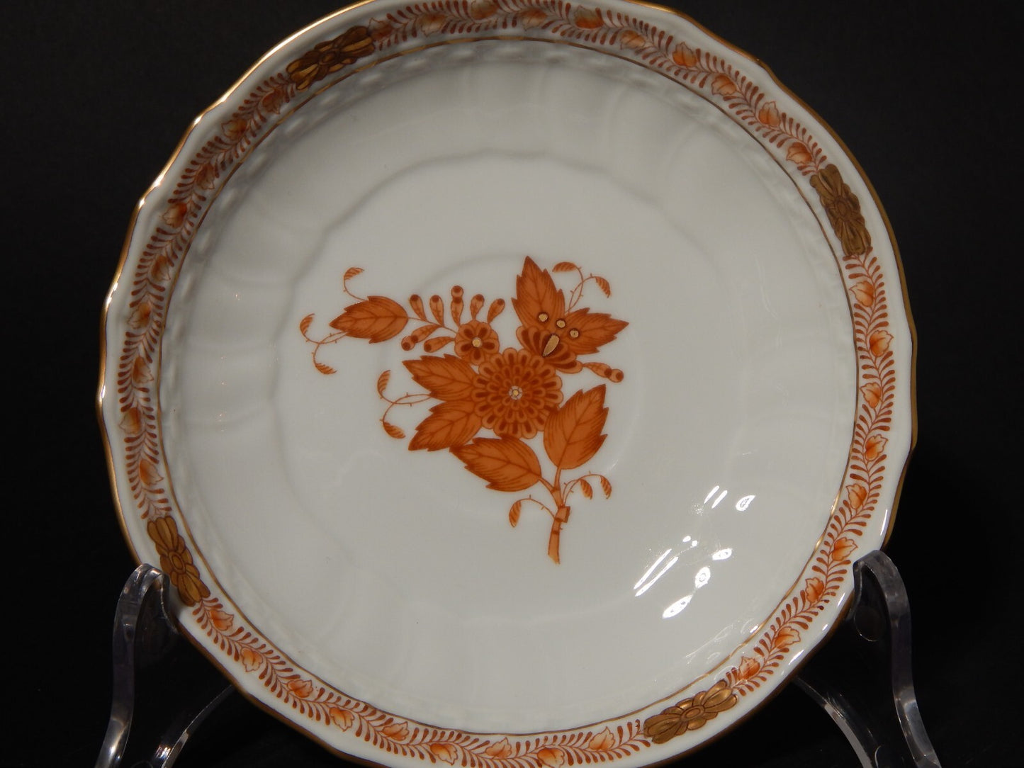 PREZIOSA PORCELLANA HEREND TAZZA TE' APPONYI CHINESE BOUQUET RUGGINE 1726