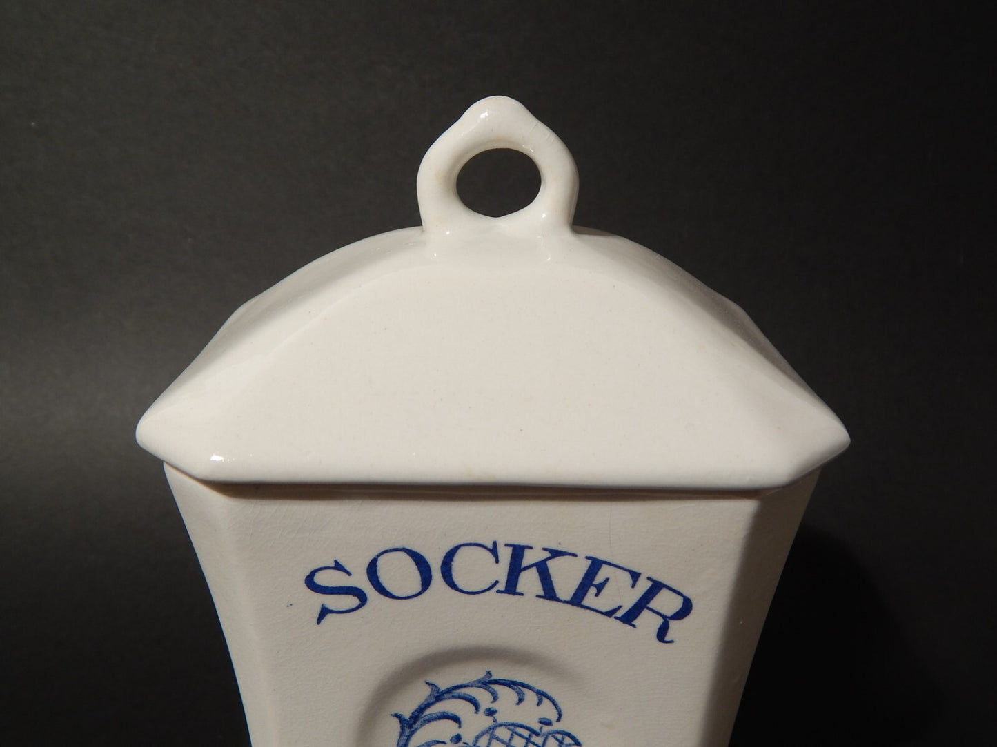 ANTICO RARO LIBERTY VASO BARATTOLO CUCINA CERAMICA RORSTRAND SOCKER ZUCCHERO