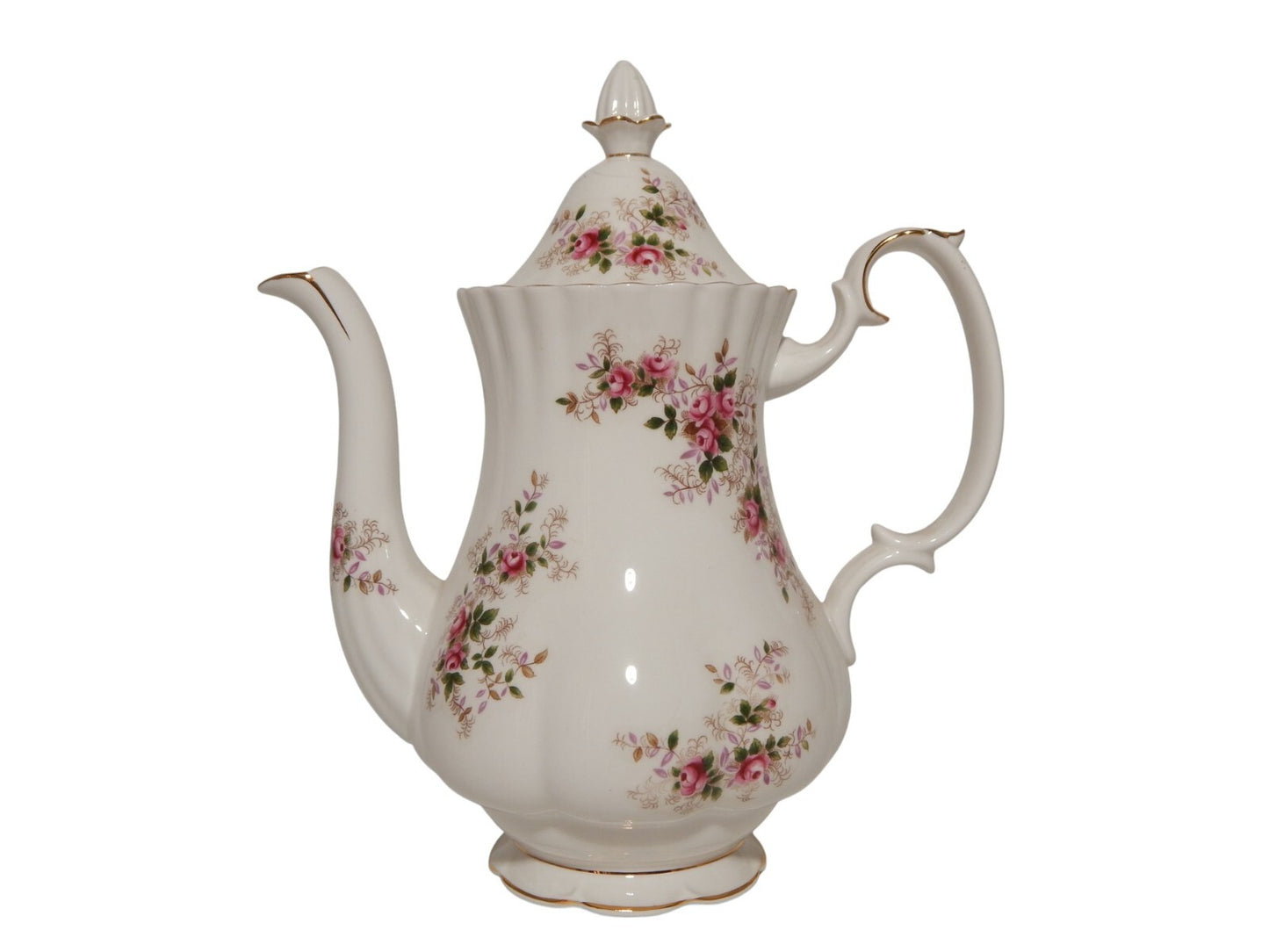 PREZIOSA PORCELLANA ROYAL ALBERT VINTAGE CAFFETTIERA LAVENDER ROSE DIFETTO