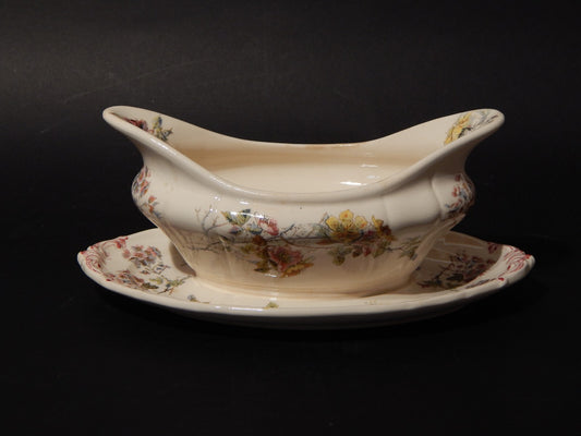 ANTICA RARA SALSIERA CERAMICA VILLEROY&BOCH METTLACH DI FINE 1800