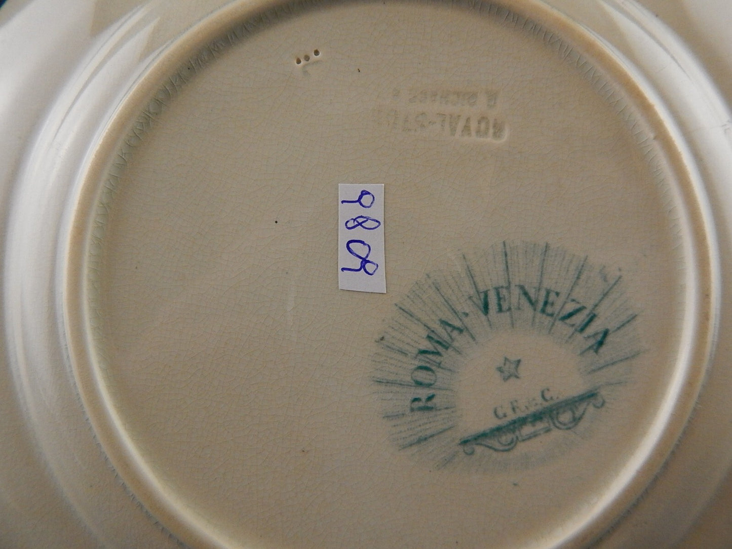 ANTICO PIATTO STRADA FERRATA CERAMICA JULIUS RICHARD MILANO SECONDA META' 1800