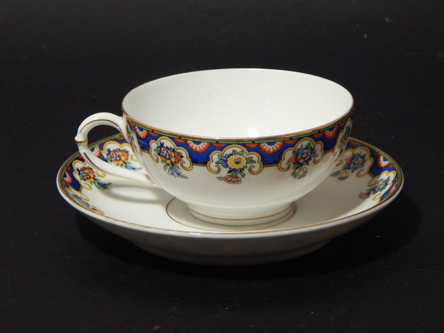 ANTICO SERVIZIO TE' PORCELLANA RICHARD GINORI CARTIGLIO PITTORIA DI DOCCIA