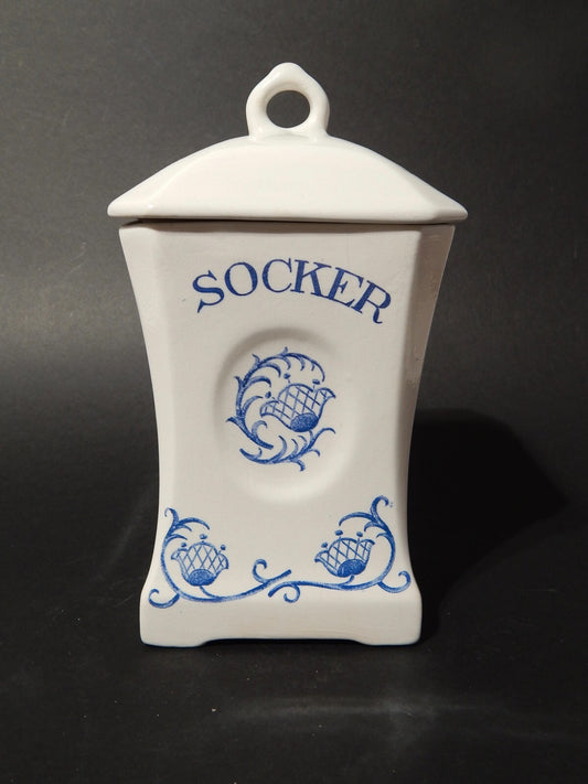 ANTICO RARO LIBERTY VASO BARATTOLO CUCINA CERAMICA RORSTRAND SOCKER ZUCCHERO