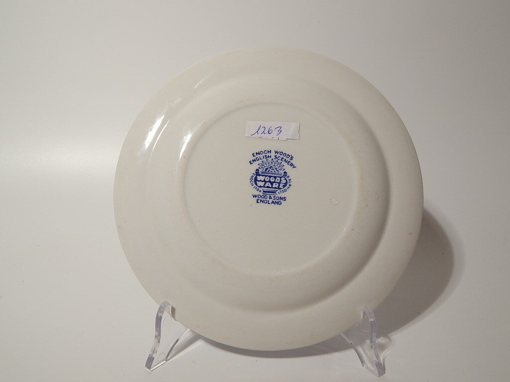 VINTAGE ENOCH WOOD'S ENGLISH SCENERY WOOD&SONS PIATTO DESSERT SEMI PORCELLANA