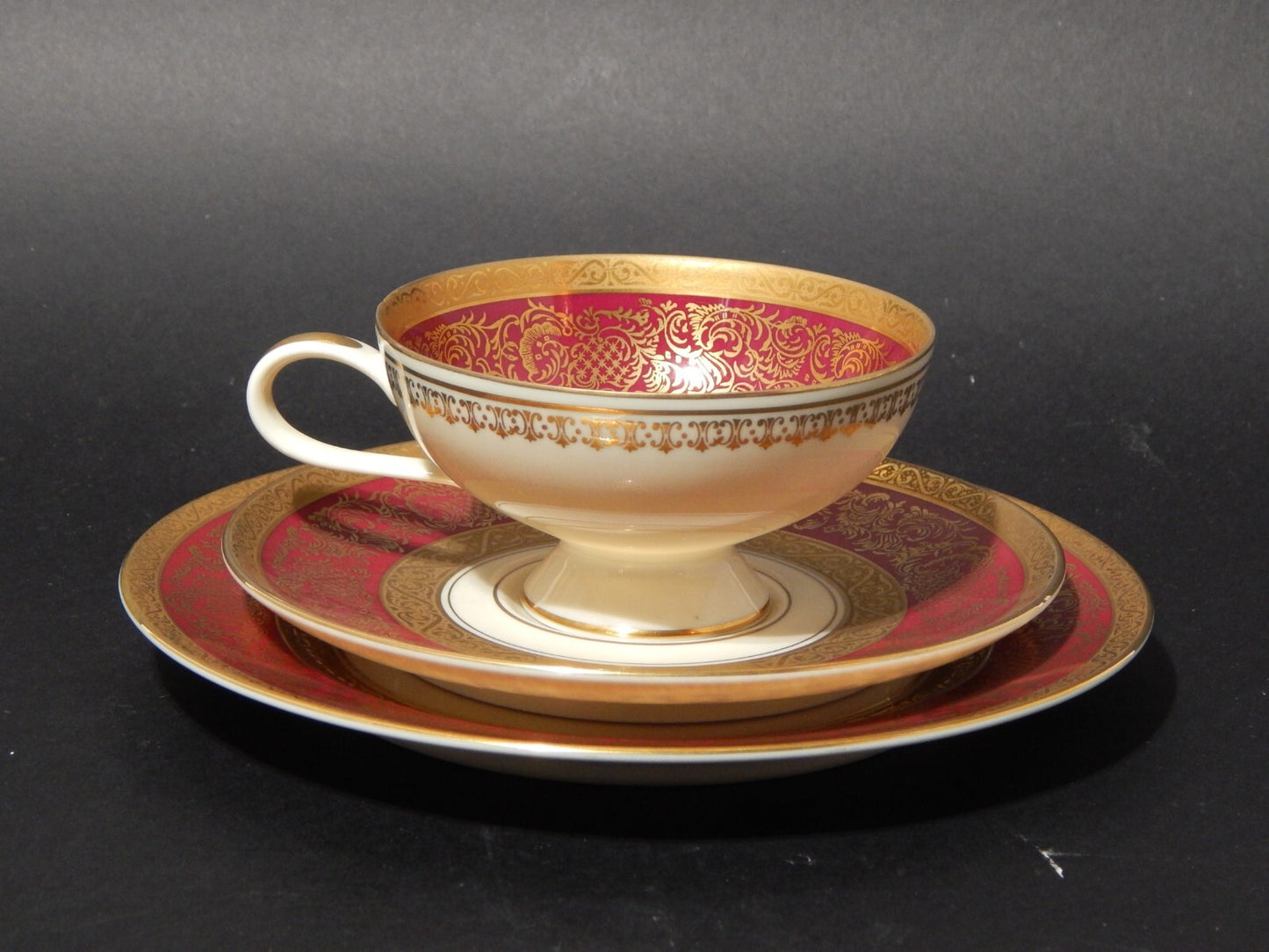 VINTAGE TRIO TAZZA DA TÈ ROSENTHAL THOMAS PREZIOSA PORCELLANA ANNI 50