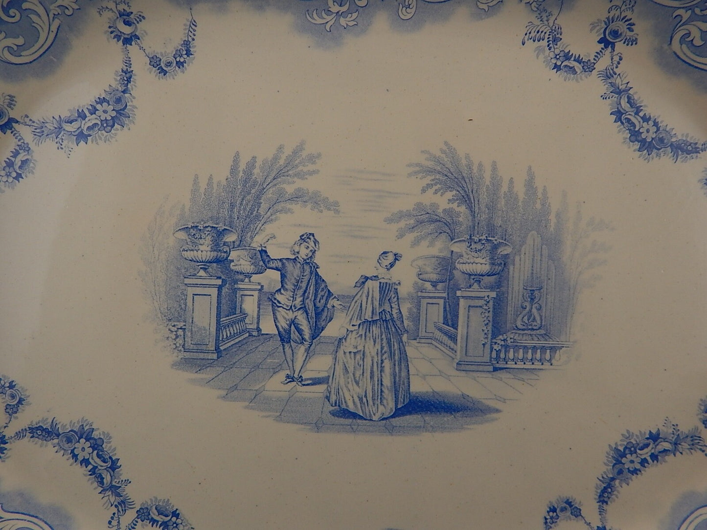 COPELAND & GARRETT 1844 ANTICO RARO PREZIOSO VASSOIO CERAMICA LOUIS QUATORZE ##