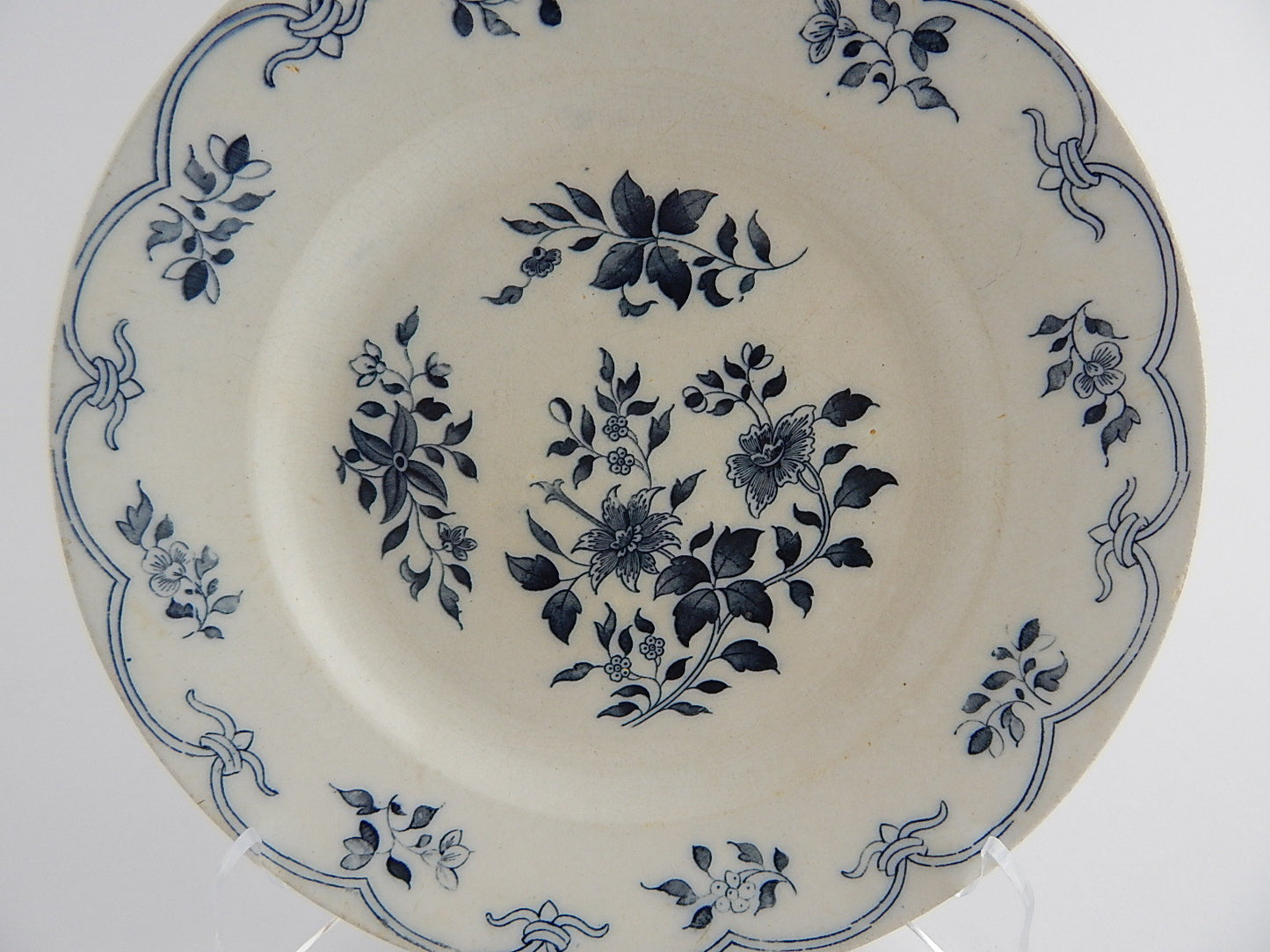 ANTICO PIATTO FAN-TAO PORCELLANA BIANCA-BLU VILLEROY&BOCH 1842 WALLERFANGEN