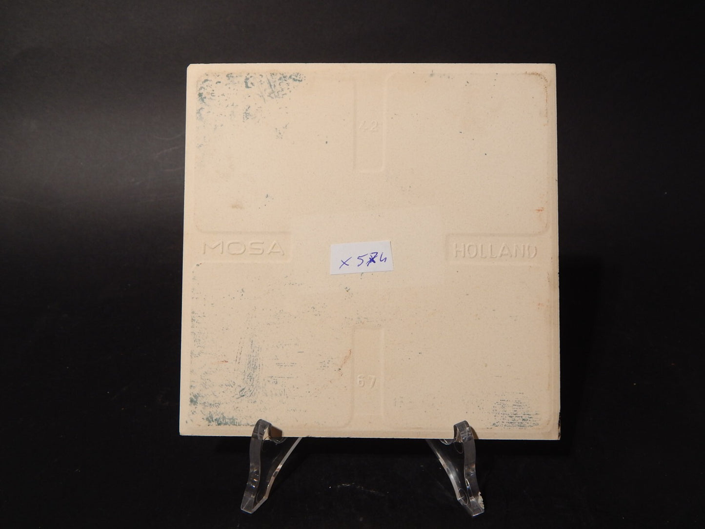 VINTAGE AUTENTICA PIASTRELLA MATTONELLA PORCELLANA DELFTS BLAUW BIANCO BLU