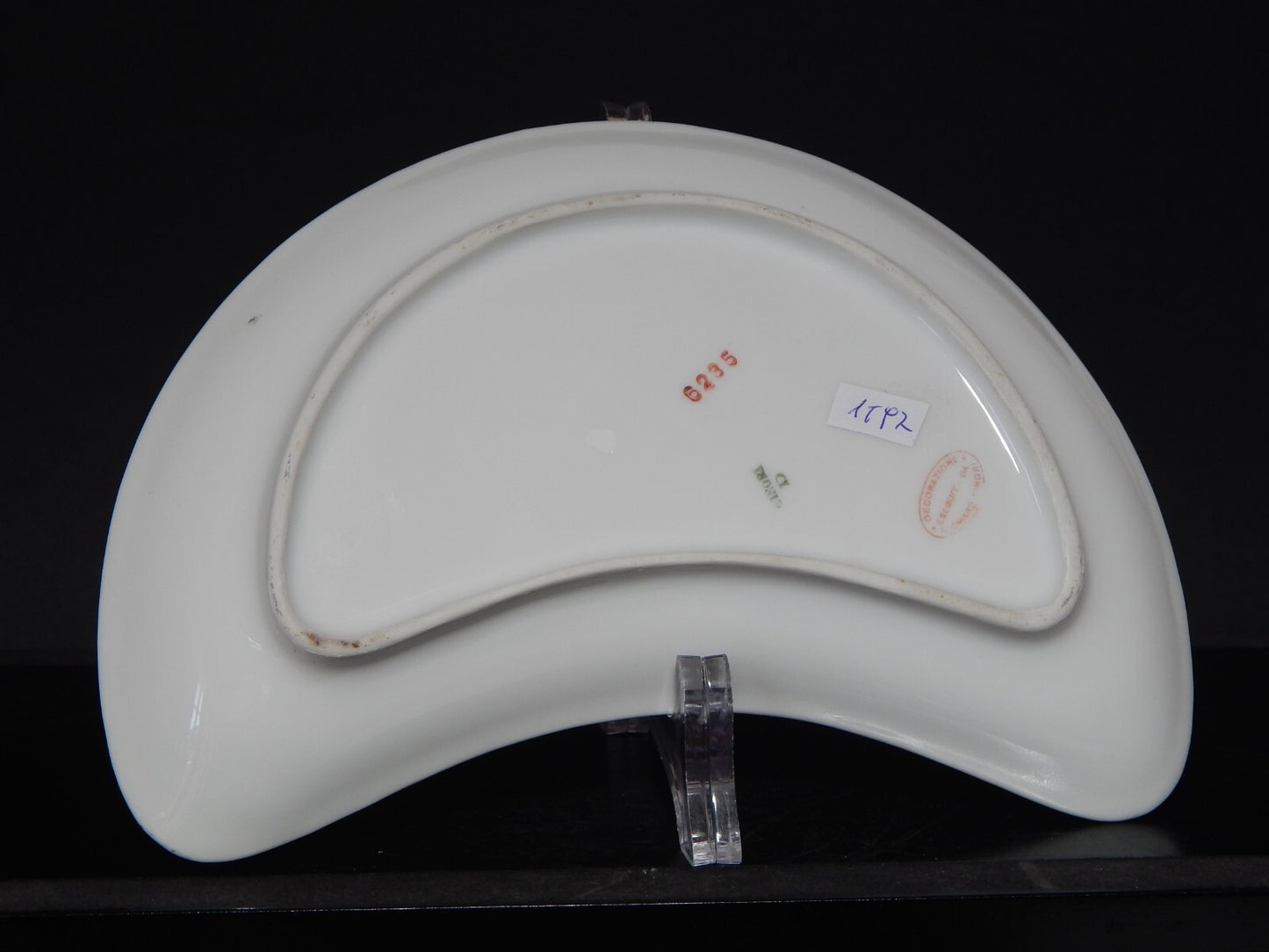 ANTICO PIATTO INSALATA MEZZA LUNA PREZIOSA PORCELLANA GINORI LIBERTY