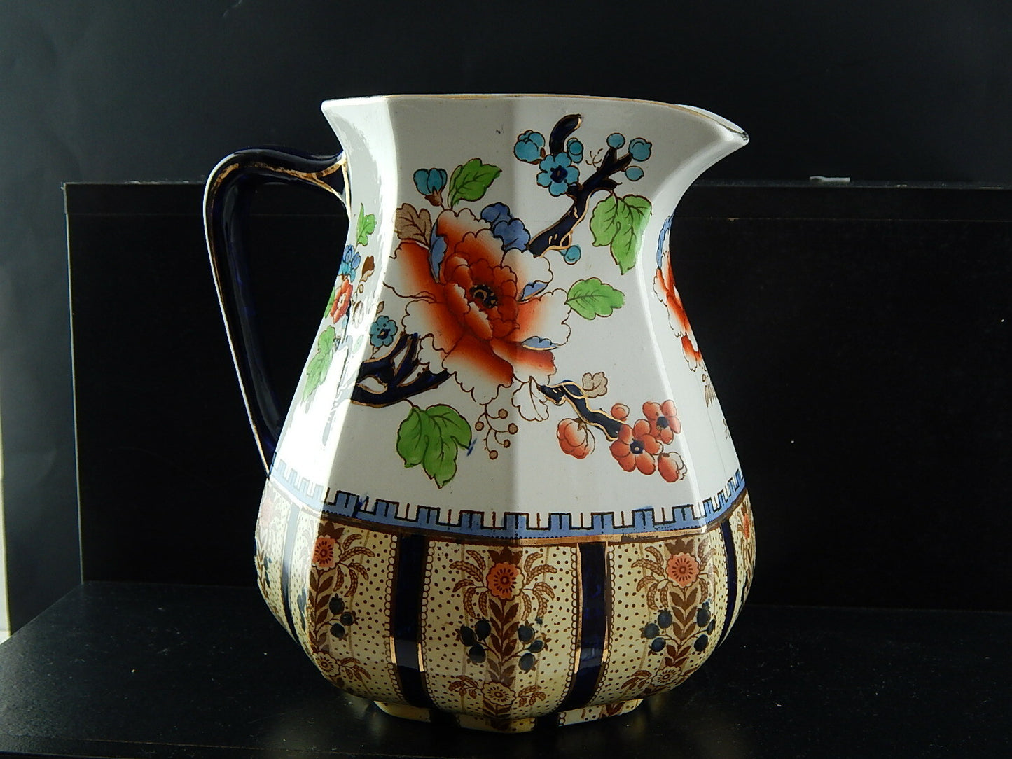 ANTICA PREZIOSA CARAFFA CERAMICA DIPINTA MANO LOSOL WARE KEELING & CO SHANGHAI