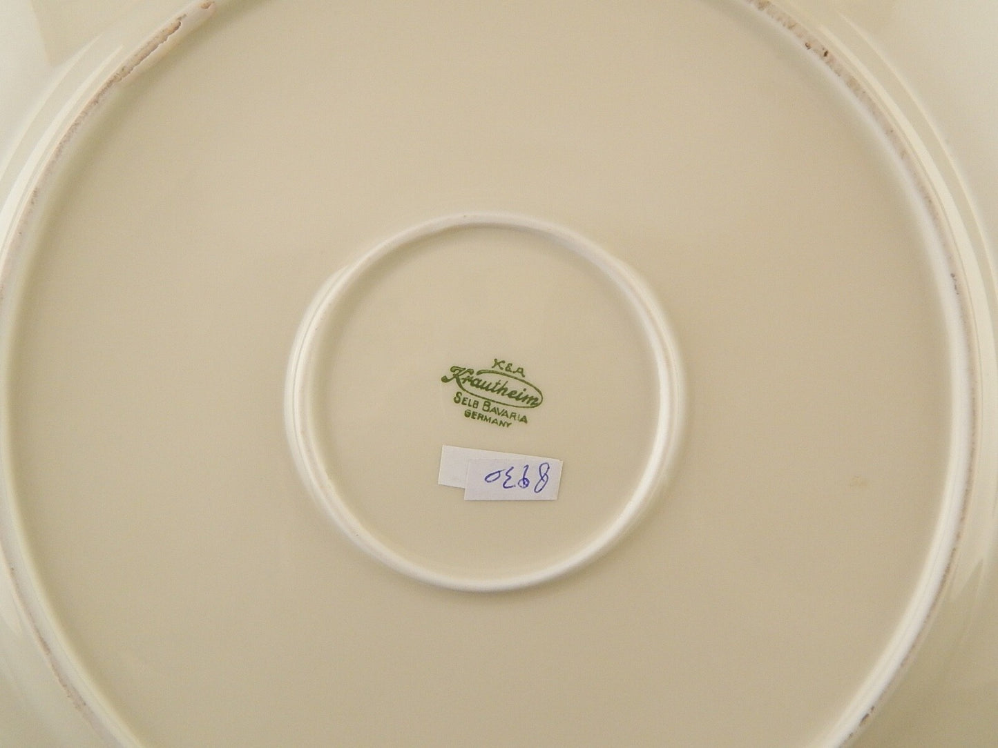 ANTICO VASSOIO ROTONDO PIANO PREZIOSA PORCELLANA KRAUTHEIM BAVARIA CM 32