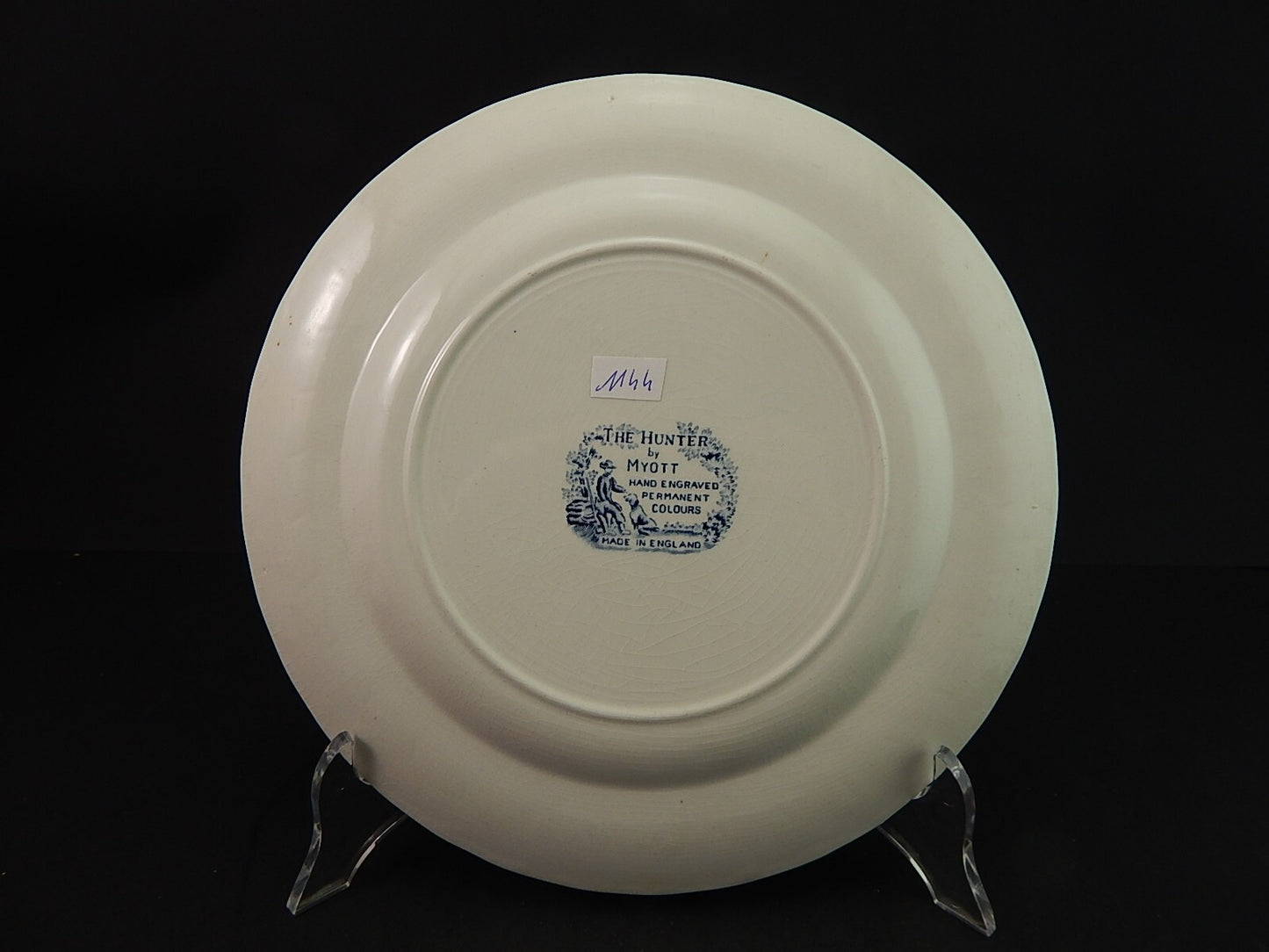 VINTAGE CERAMICA PIATTO THE HUNTER MYOTT POTTERY ENGLAND IL CACCIATORE