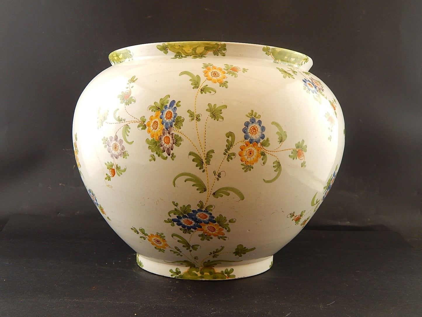 ANTICO GRANDE VASO FIORIERA MAIOLICA CERAMICA CANTAGALLI FIRENZE FINE 800