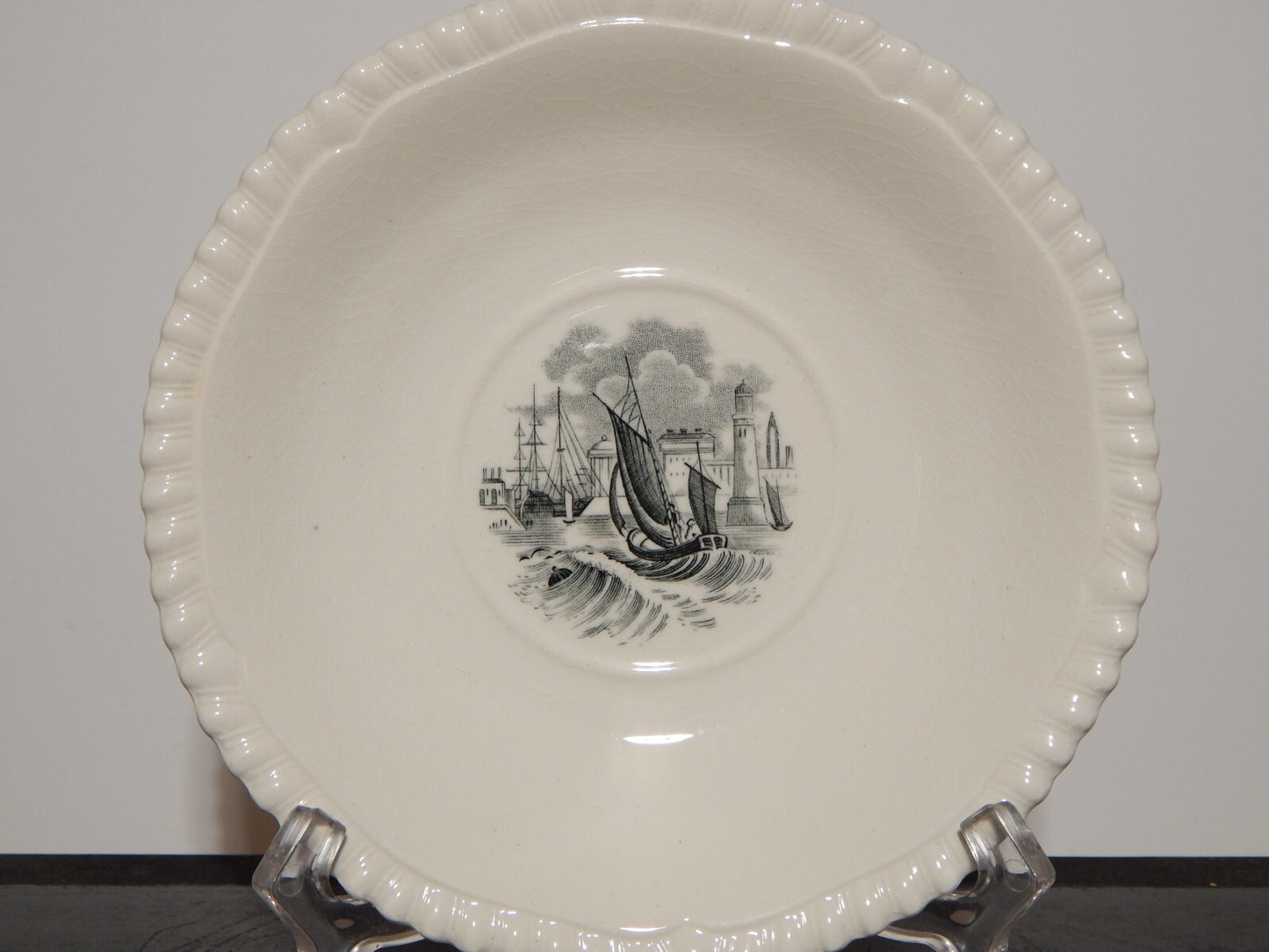 ANTICA RARA TAZZA TE' INGLESE SEMI PORCELLANA COPELAND SPODE PAESAGGIO MARINO
