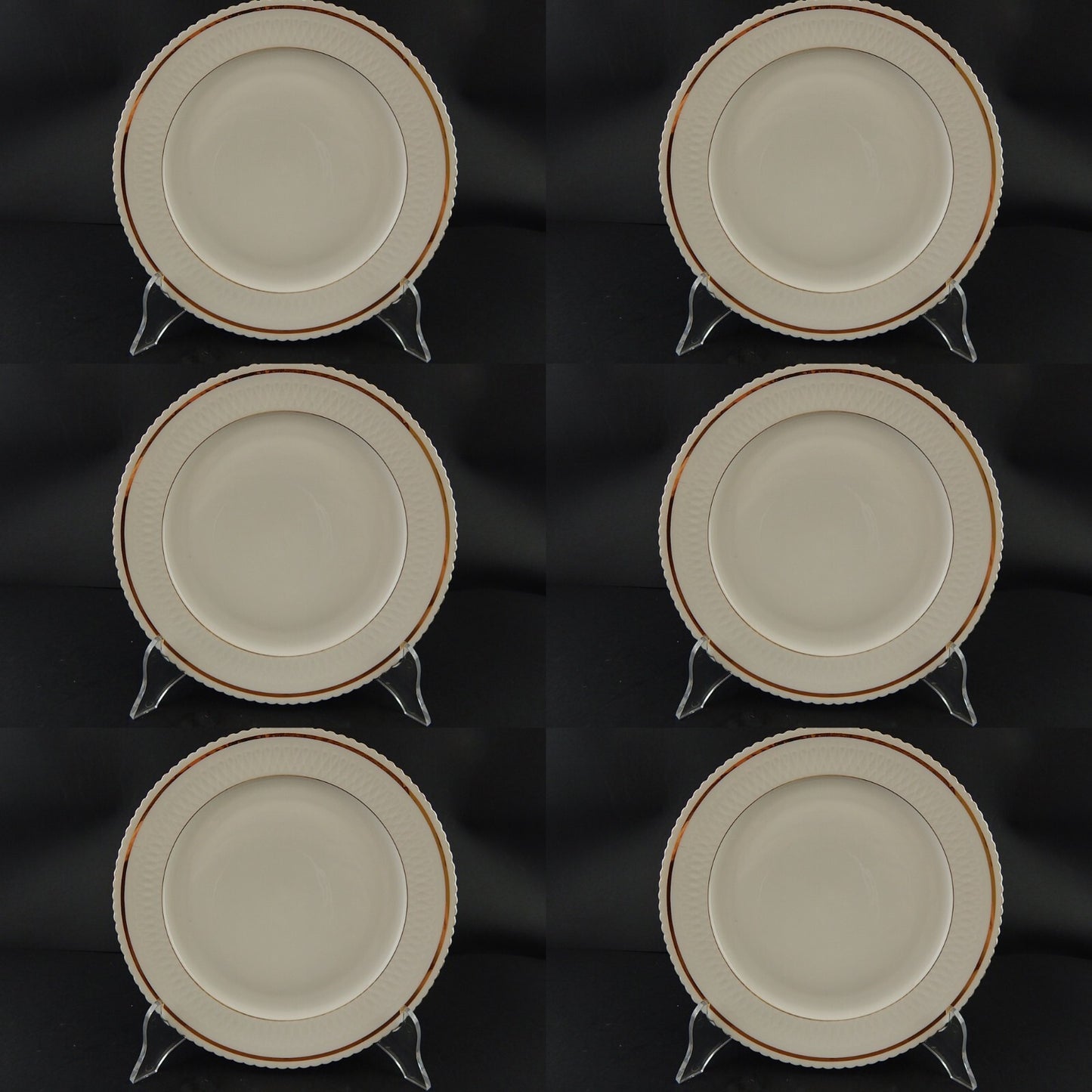 ANTICO SERVIZIO 6 PIATTI PORCELLANA BIANCA ORO BAVARIA SELTMANN WEIDEN ELISABETH