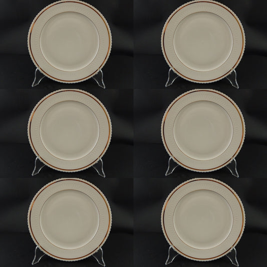 ANTICO SERVIZIO 6 PIATTI PORCELLANA BIANCA ORO BAVARIA SELTMANN WEIDEN ELISABETH