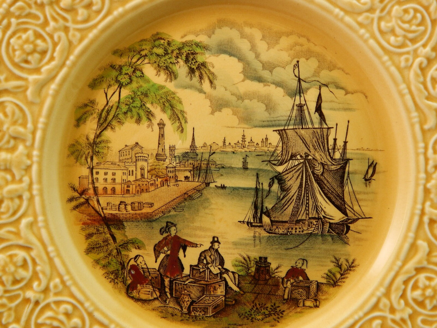 VINTAGE 3 PIATTI ROYAL STAFFORDSHIRE CERAMICS ENGLAND STAMPA MANO SAFE HARBOUR