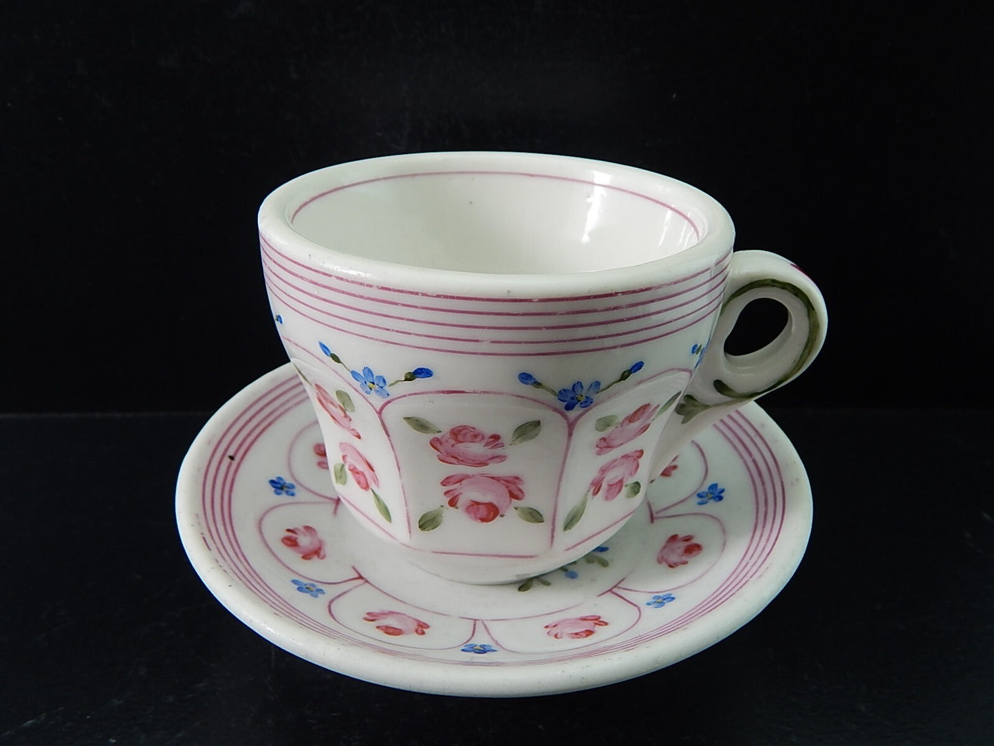 ANTICA TAZZA IMPERO PORCELLANA DOPPIO SPESSORE VECCHIO PARIGI DIPINTA PRIMO 800