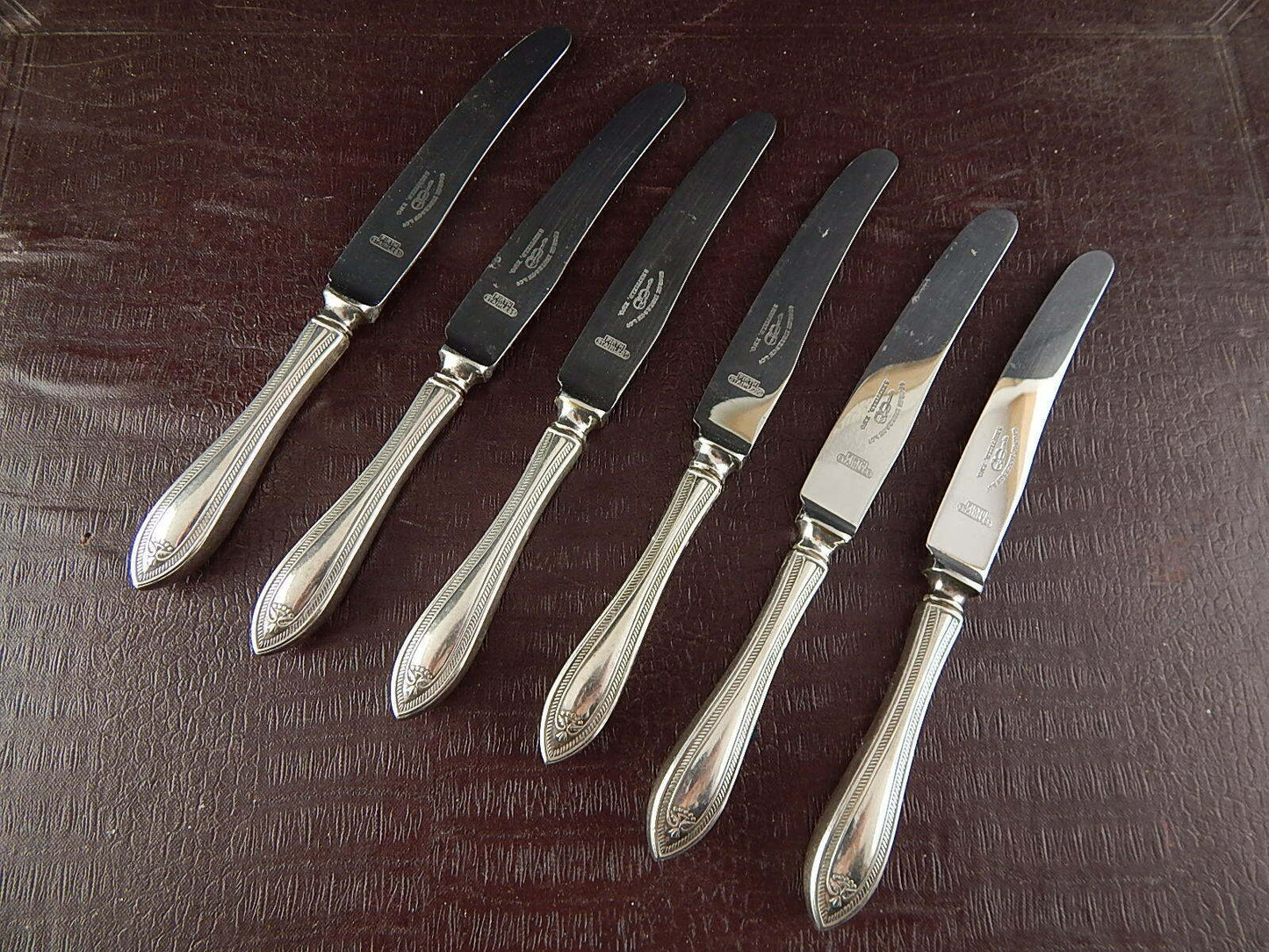 ANTICO SET 6 COLTELLI DESSERT SILVER PLATED GEORGE IBBERSON & CO SHEFFIELD 1920