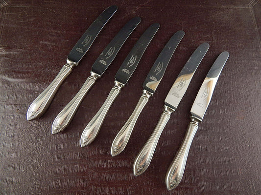 ANTICO SET 6 COLTELLI DESSERT SILVER PLATED GEORGE IBBERSON & CO SHEFFIELD 1920