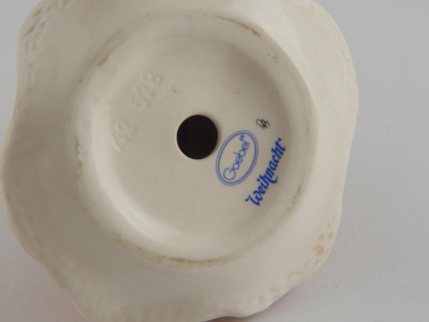 VINTAGE ANGELO NATALE PORTACANDELA GOEBEL PORCELLANA BISCUIT CHRISTMAS ANGEL