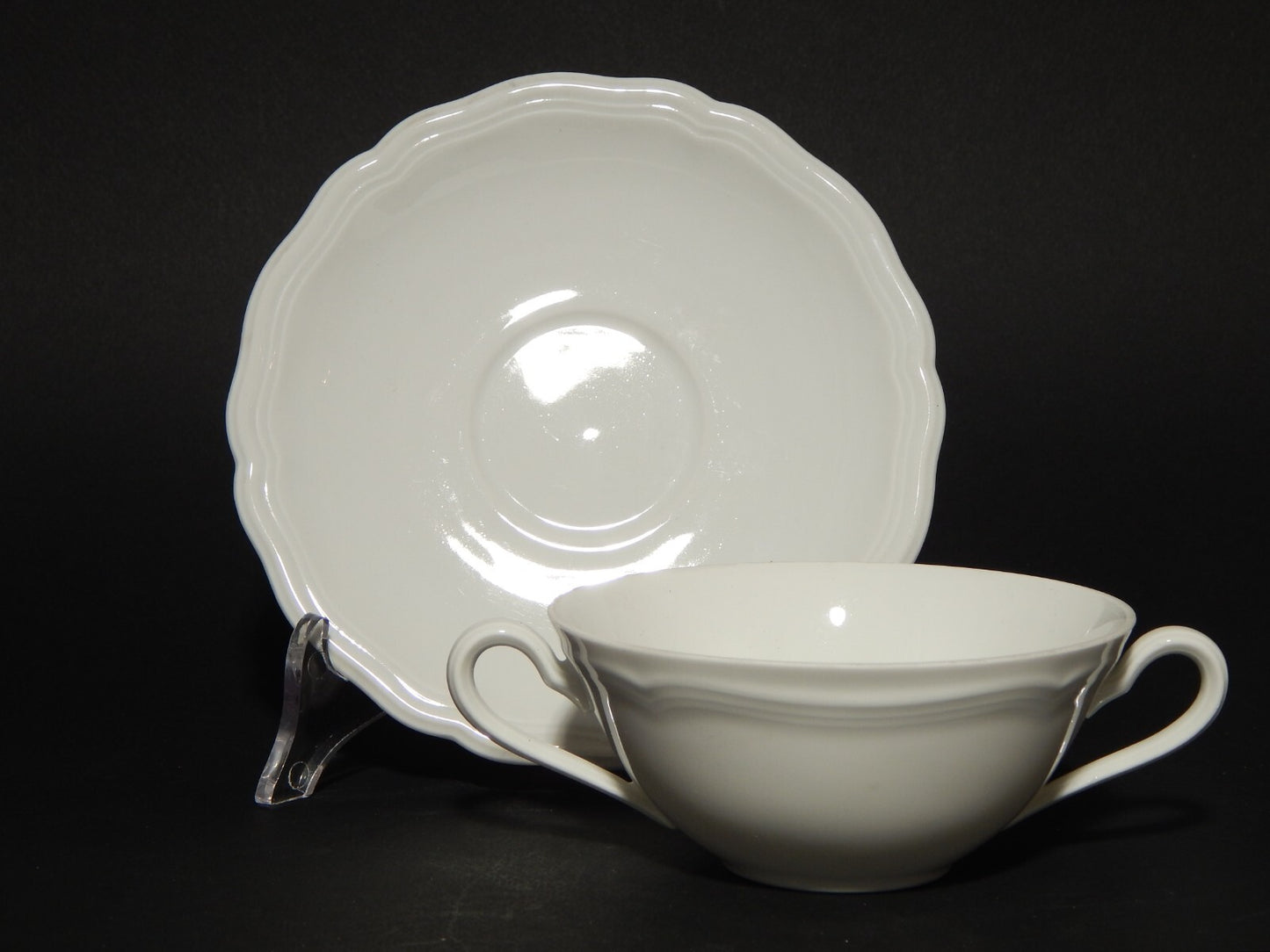 ANTICO SERVIZIO 6 TAZZE BRODO PORCELLANA BIANCA MARIE LUISE BAVARIA SELTMANN W.