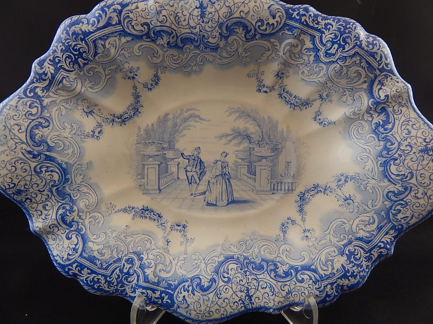 COPELAND & GARRETT 1844 ANTICO RARO PREZIOSO VASSOIO CERAMICA LOUIS QUATORZE