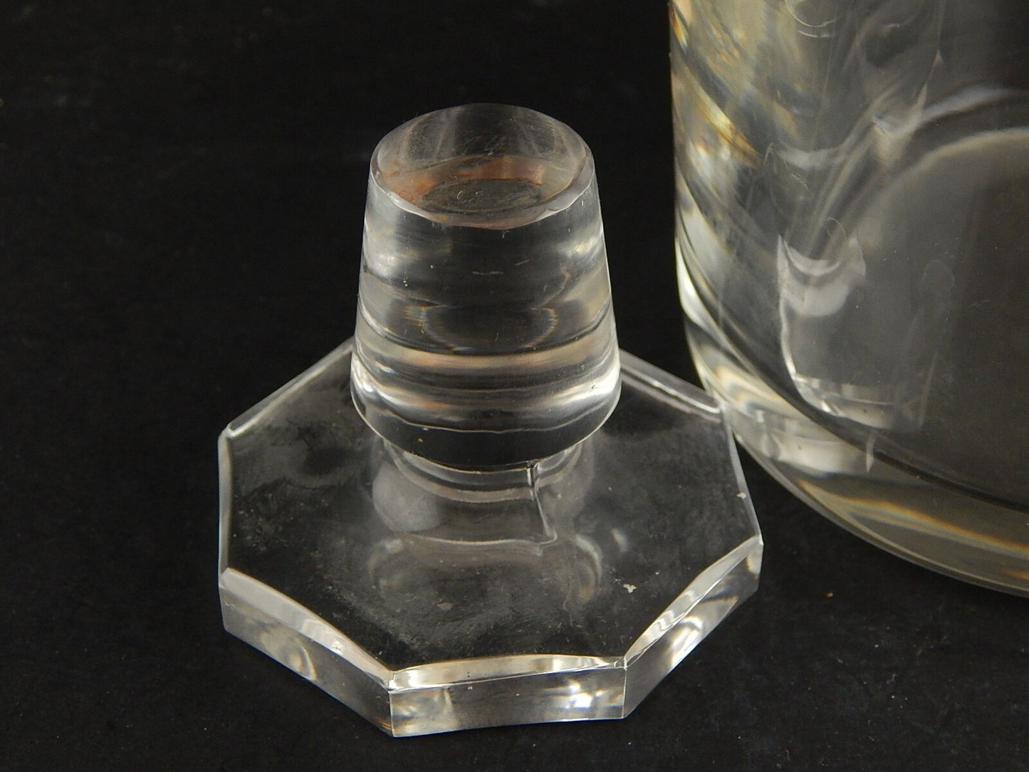 VAL ST LAMBERT FIRMATA ANTICA CARAFFA BOTTIGLIA CRISTALLO MOLATO PROFILO ORO