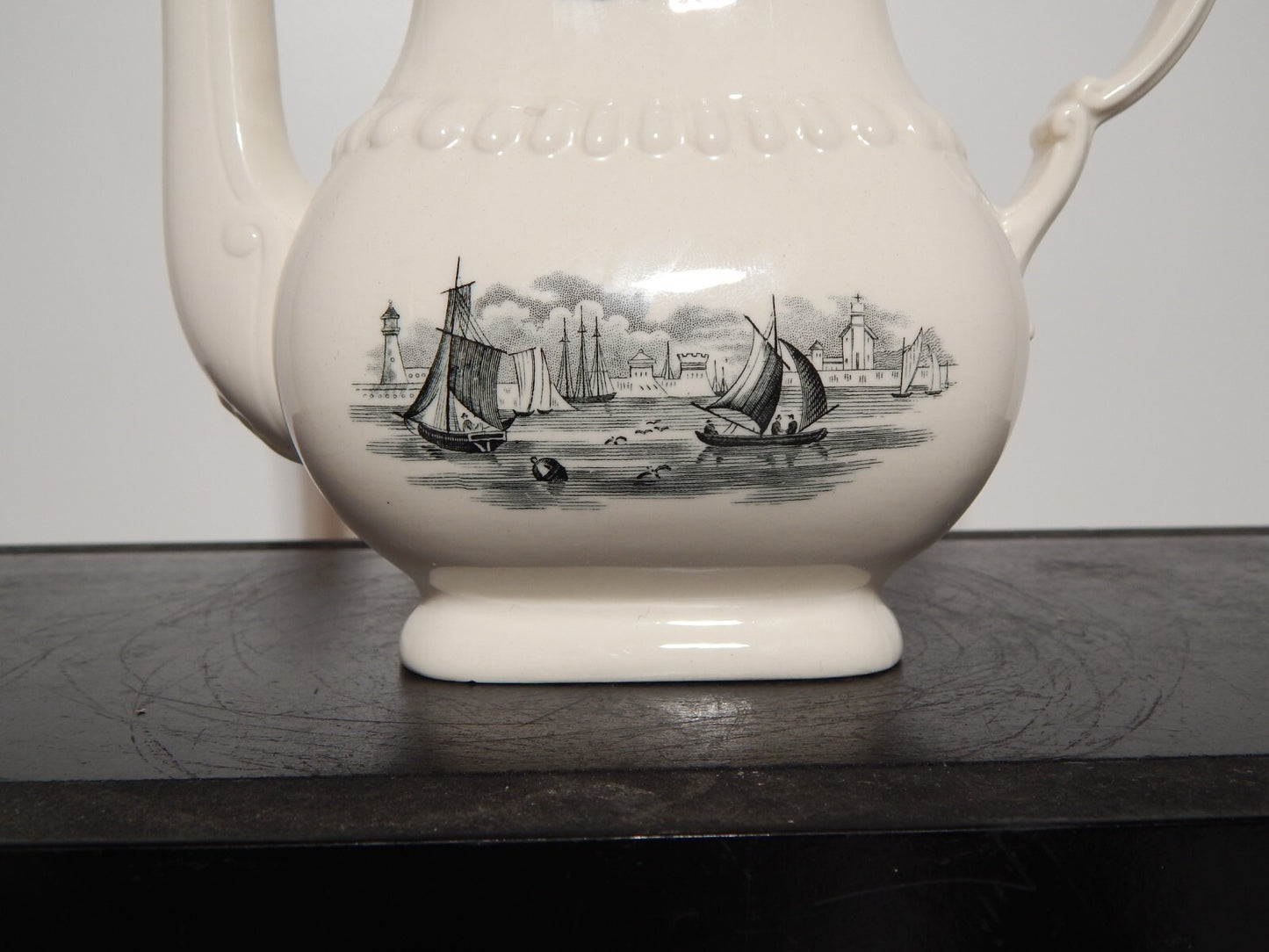 ANTICO SERVIZIO CAFFE' INGLESE SEMI PORCELLANA COPELAND SPODE PAESAGGIO MARINO