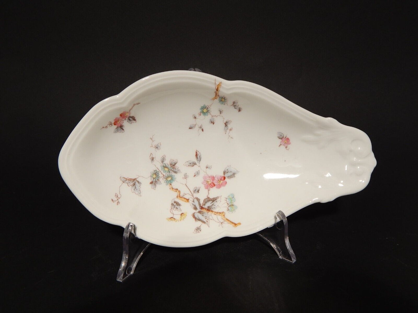 ANTICA RARA RAVIERA PIATTO CONCHIGLIA PORCELLANA GINORI FINE 800 RAMO FIORITO