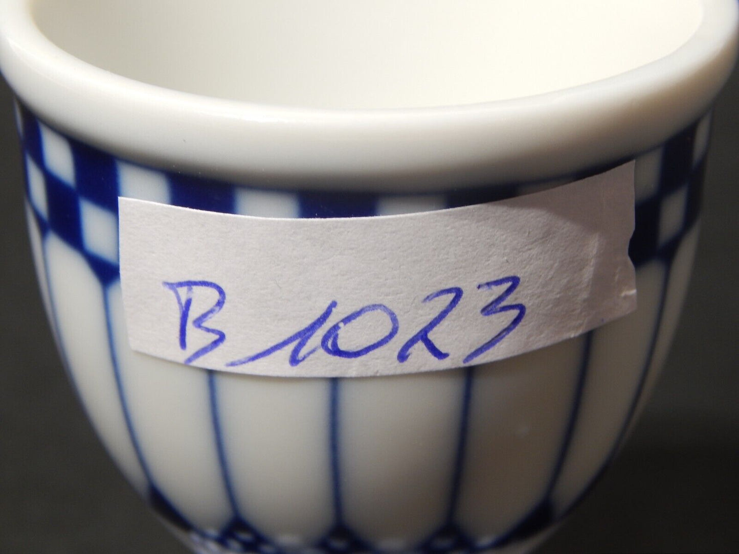 ANTICO ART DECO PORTAUOVO PORCELLANA BIANCO BLU COBALTO ROYAL TETTAU