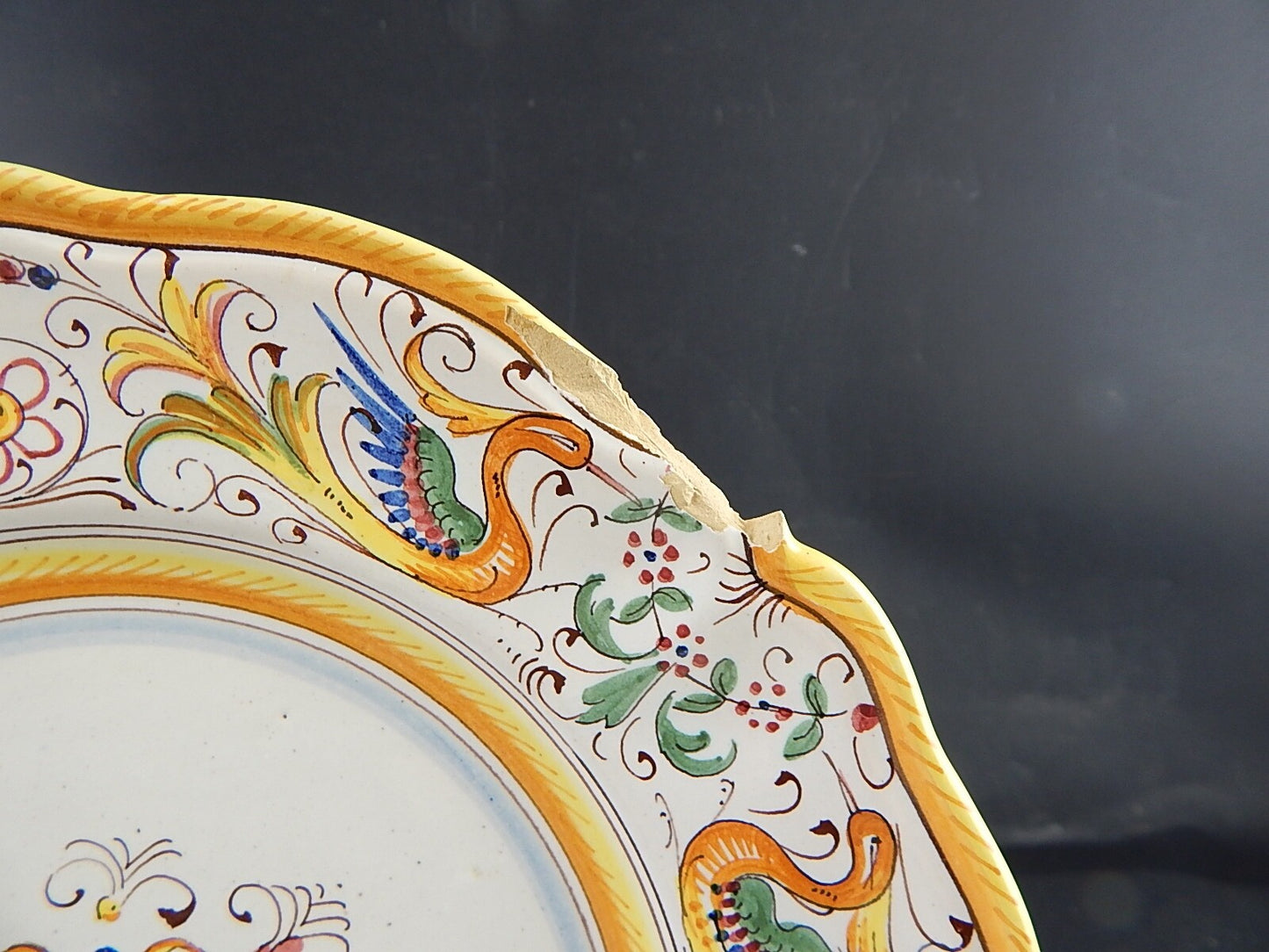 ANTICO PIATTO CERAMICA MAIOLICHE DERUTA PERUGIA PRIMO 900 RINASCIMENTALE #9178