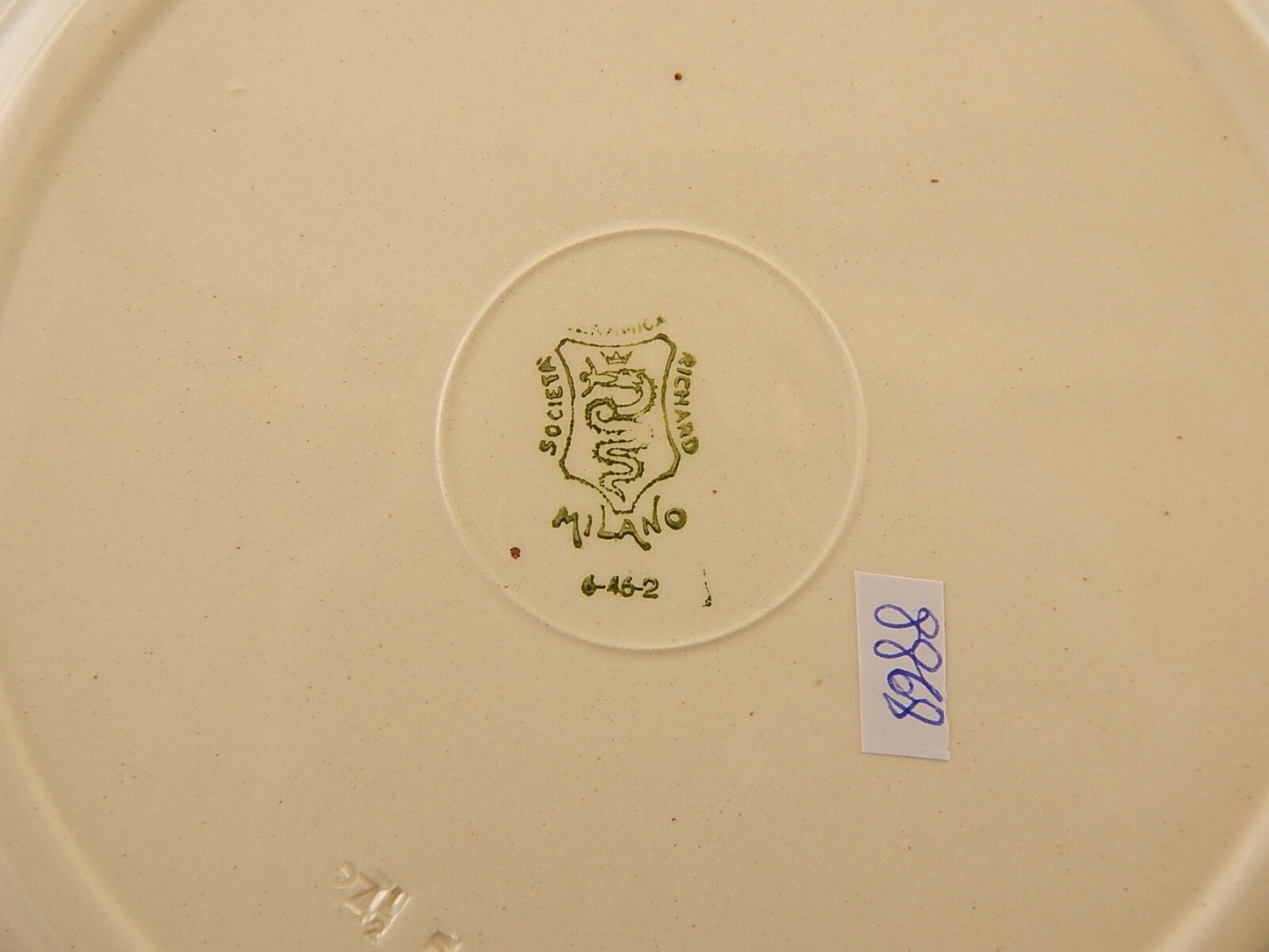 ANTICO 1930 RARO PIATTO CERAMICA RICHARD MILANO DECORO JAPON BIANCO MARRONE