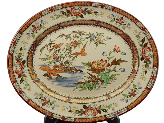 ANTICO 1880 VASSOIO SEMI PORCELLANA INGLESE BISHOP POWELL & STONIER