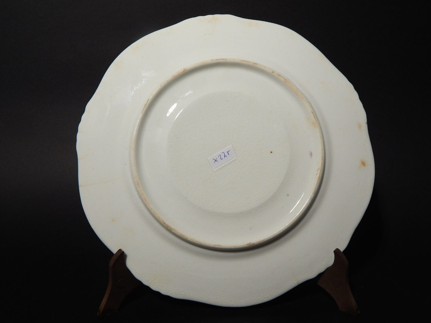 ANTICO REGENCY RARO PREZIOSO PIATTO PORCELLANA INGLESE DECORO ROSA E ORO #