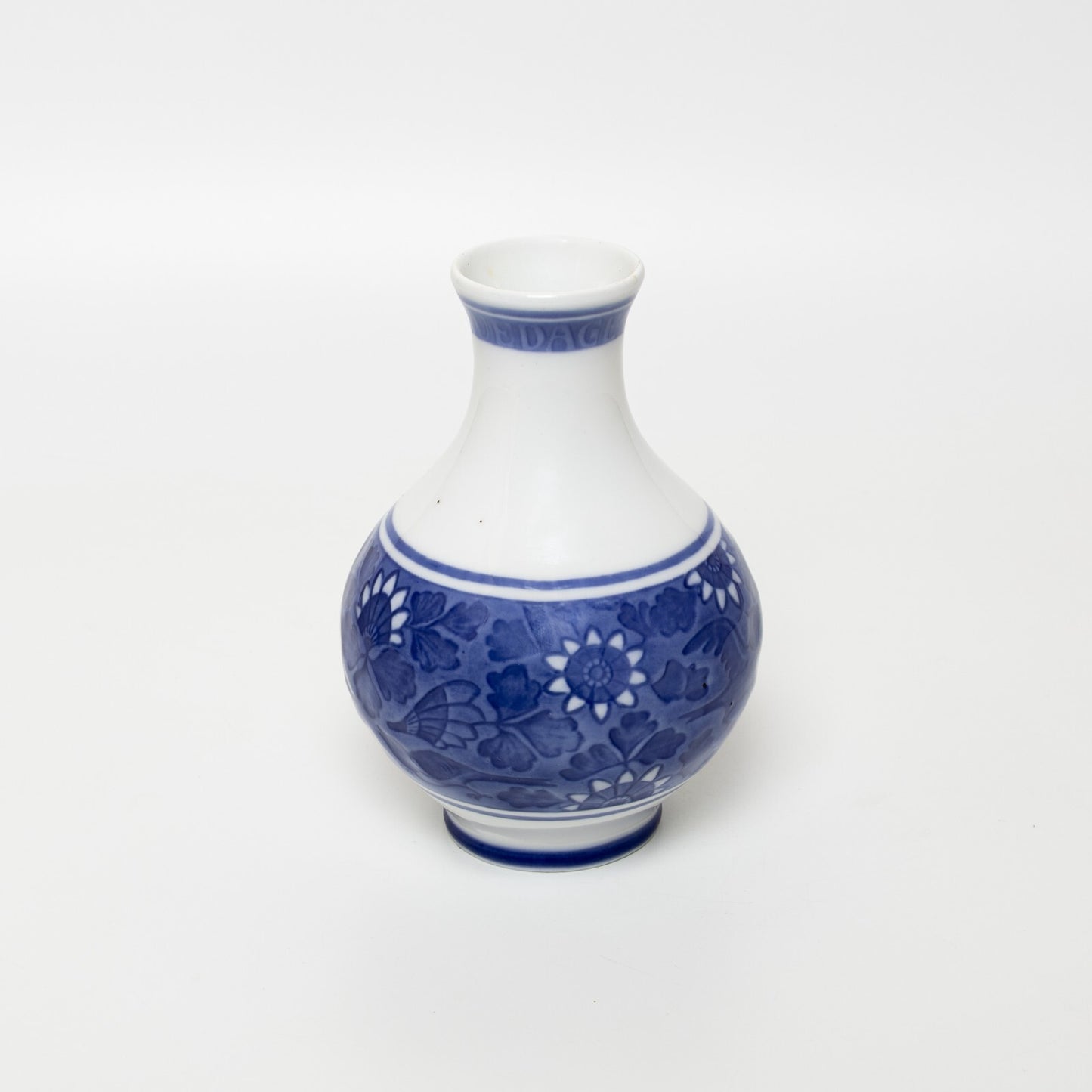 VASO PORCELLANA BIANCO E BLU ROYAL COPENHAGEN RUNDSKUEDAGEN 1918 CM 15 COD 213