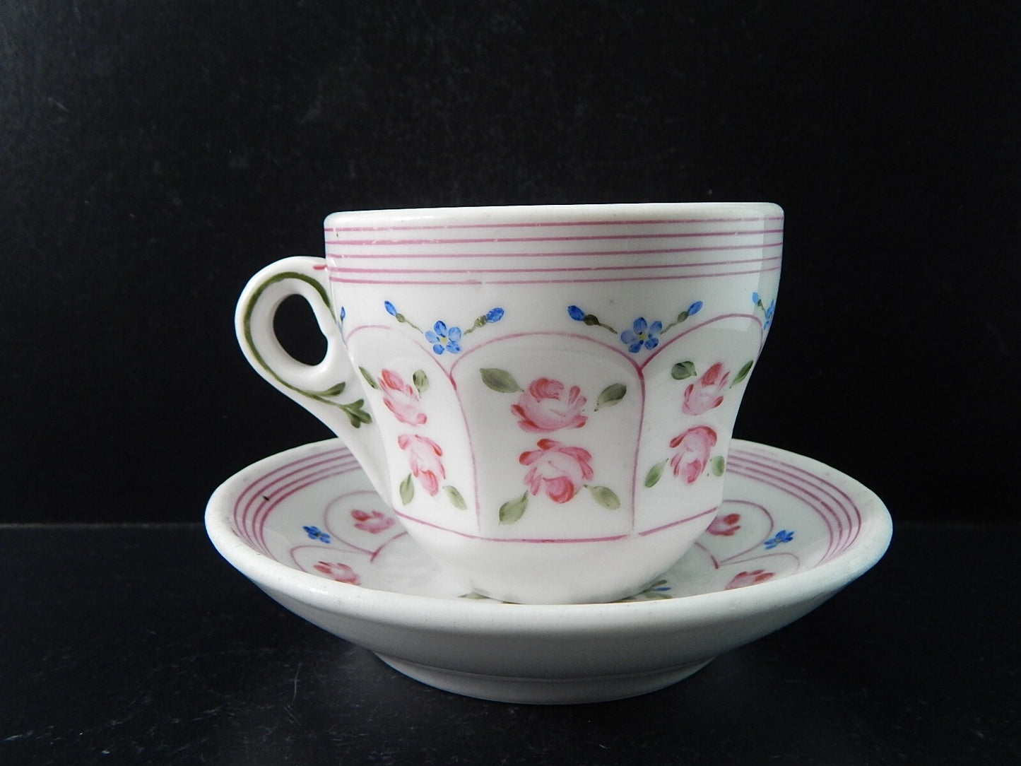 ANTICA TAZZA IMPERO PORCELLANA DOPPIO SPESSORE VECCHIO PARIGI DIPINTA PRIMO 800