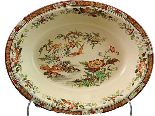 ANTICA 1880 TERRINA LEGUMIERA SEMIPORCELLANA INGLESE BISHOP POWELL & STONIER