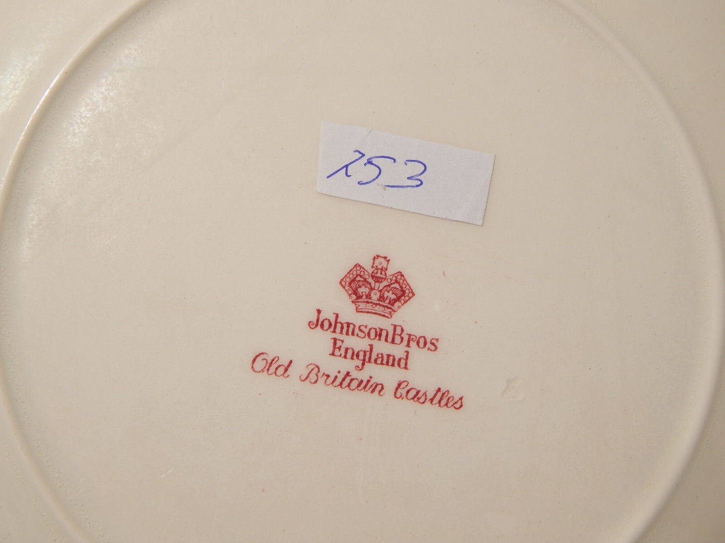 VINTAGE JOHNSON BROS OLD BRITAIN CASTLE PIATTO QUADRATO SEMI PORCELLANA ROSSO