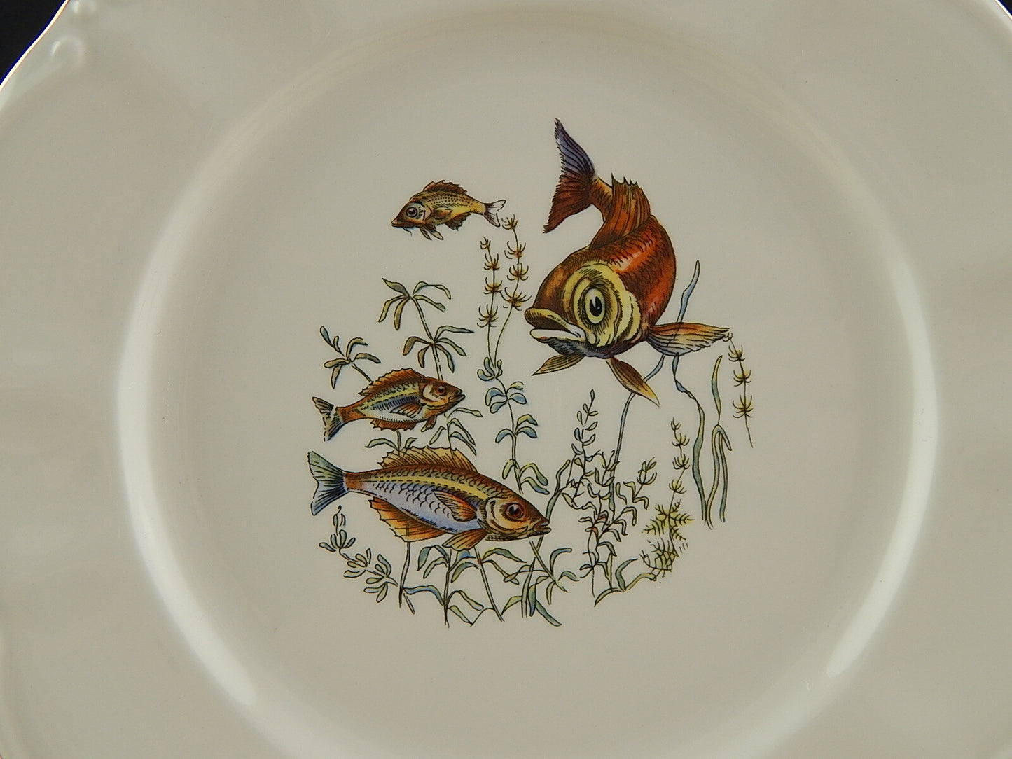 VINTAGE ROCAILLE SERVIZIO 6 PIATTI ROYAL TOGNANA PORCELLANA D’ITALIA PESCI