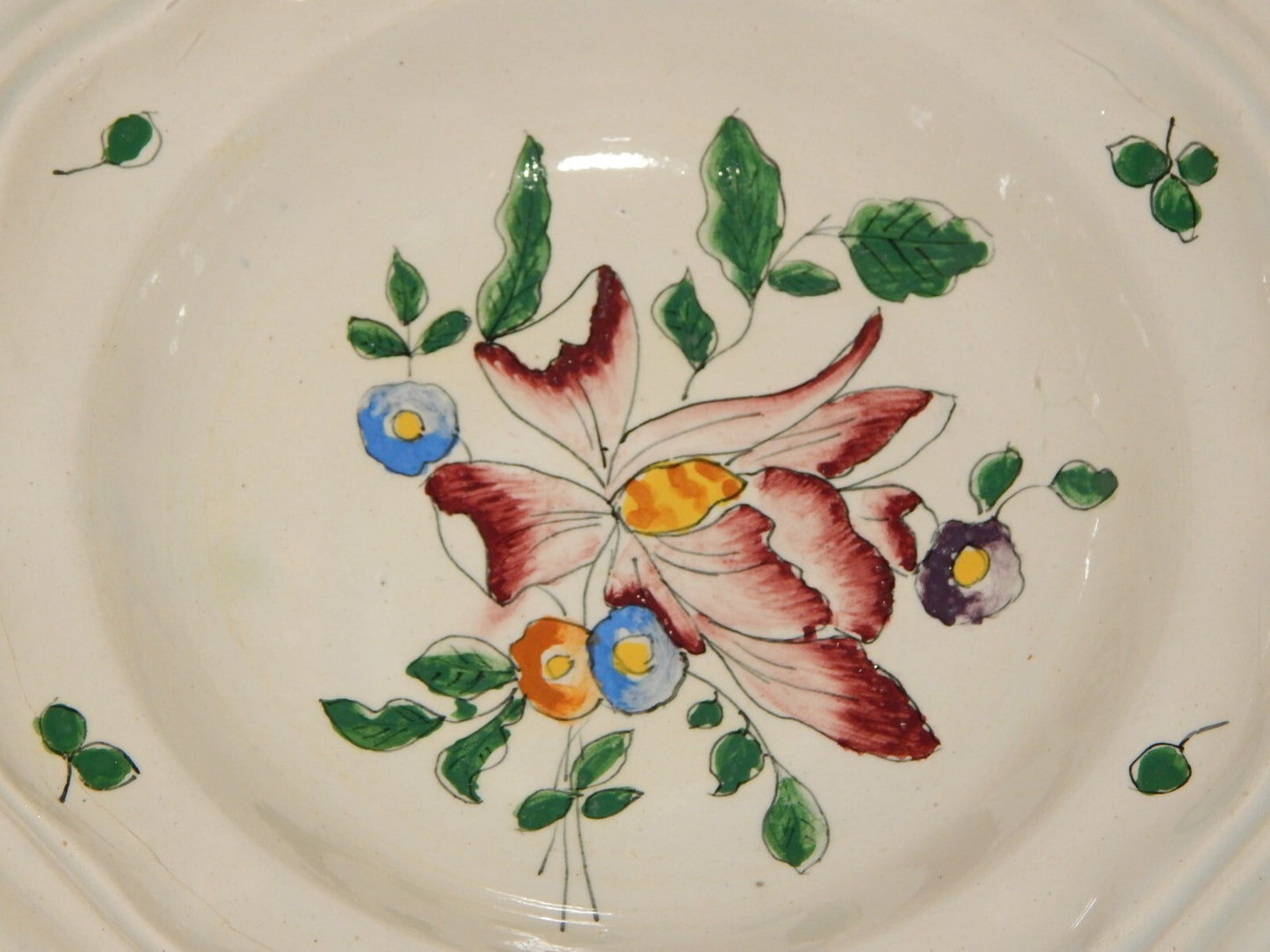 ANTICA RARA ALZATA FRUTTIERA MAIOLICA CERAMICA LODIGIANA VECCHIA LODI DIPINTA