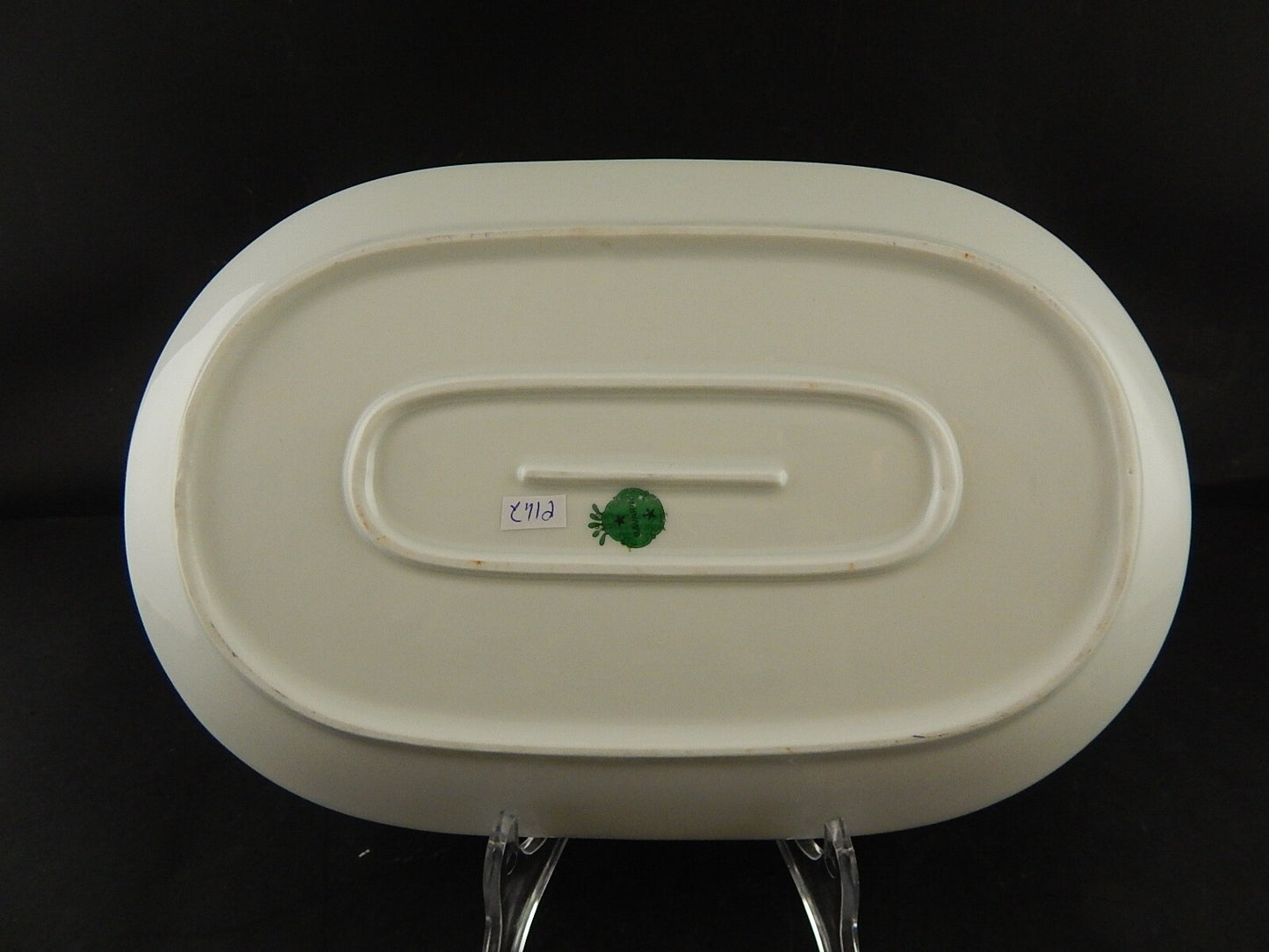 ANTICO VASSOIO PIATTO OVALE PORCELLANA HUTSCHENREUTHER BAVARIA DECORO LIMOGES