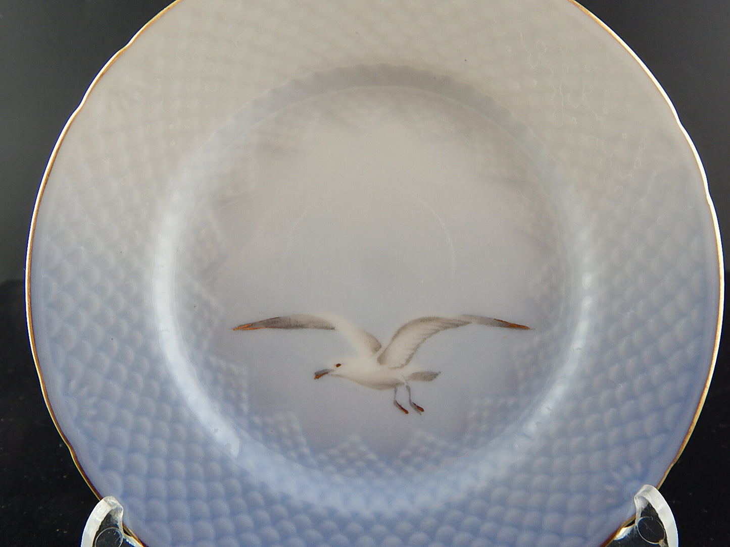 ROYAL COPENHAGEN BING&GRONDAHL ANTICO PIATTO DOLCE PORCELLANA DECORO GABBIANI