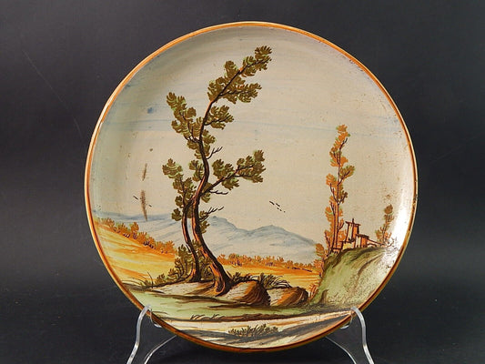 ANTICO PIATTO PARATA MAIOLICA CERAMICA BOTTEGA CASTELLI ABRUZZO #2140