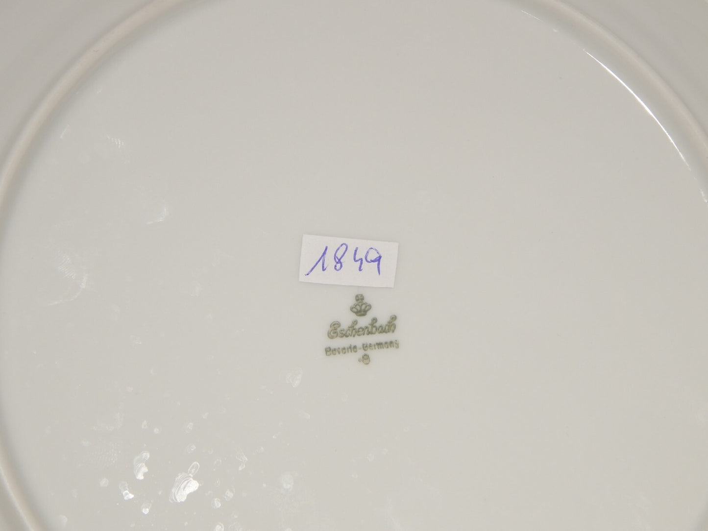 VINTAGE ELEGANTE SERVIZIO 18 PIATTI PORCELLANA BIANCA ARGENTO ESCHENBACH IMPERO