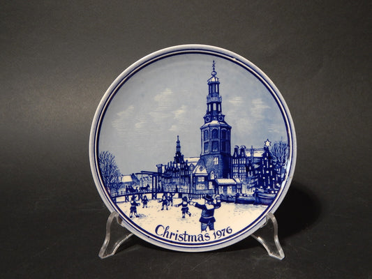 RARO COLLEZIONE PIATTO CERAMICA DELFT NATALE 1976 CHRISTMAS PLATE AMSTERDAM