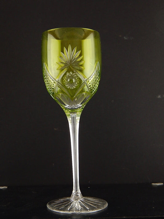 VINTAGE BICCHIERE CALICE CRISTALLO GERMANIA MOLATO NACHTMANN VERDE RESEDA